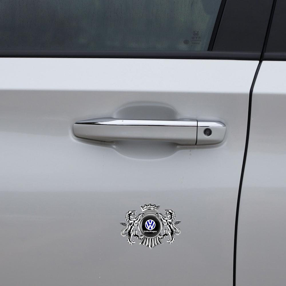 DIG1 2pcs Silver 3D Metal Car Badge Trunk Window Sticker For VW R Jetta Golf Beetle CC GTI R32 MK4 motion Polo Auto Accessories Decal