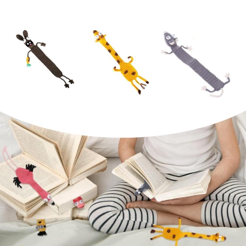 Szydełkowe Zakładki Zakładki ze Zwierzętami z Kreskówek Uchwyt na Stronę Książki Przekładka do Strony Książki Prezent Uznania dla Nauczyciela Czytelnika