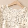DIMANAF 2025 New Summer Basic Shirt Women Lace Blouse Short Tops Tees Casual Loose White Short  Tees