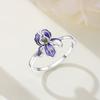 Orstarry S925 Silber Lila Schwertlilie Geschlossener Ring Für Frauen Original Fingerring Schmuck Party Feine Trendige Geschenke