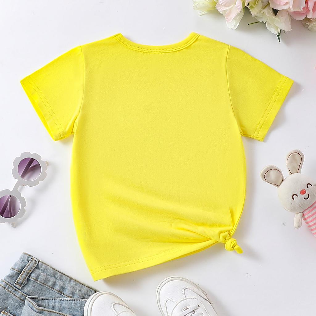 1-10 Years Old Girls Days Of Week Cotton Tees Week Calendar Graphic Print Casual & Trendy T-shirts For Spring & Summer