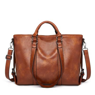 Ladies Fashion Soft Leather Large-capacity Tote Bag One-shoulder Handbag Retro Messenger Bag