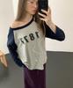 STMG 1877 Raglan One-Shoulder T-Shirt Gray/Navy