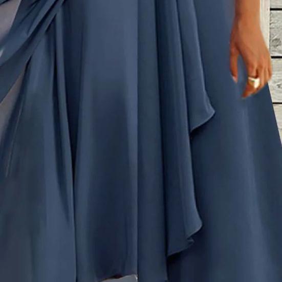 V-Ausschnitt Kurzarm Tailleneng Hochtailliert Abendkleid Elegant Stickerei Spitze Floral