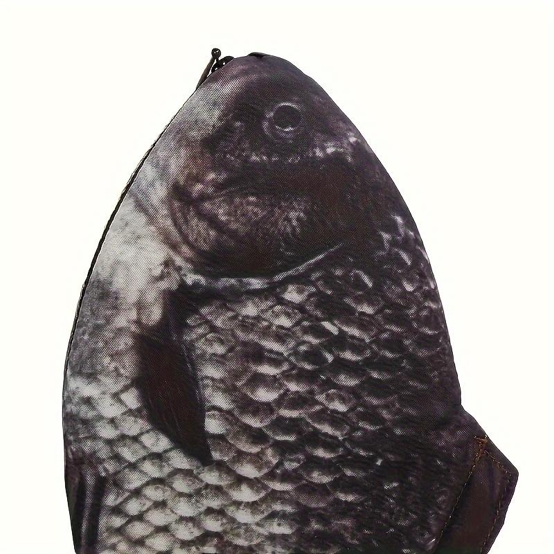 Realistic Crucian Carp-Shaped Pencil Case - Large Capacity Polyester Stationery Box, Portable Student Organizer (1pc)