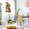 F26C Natural Straw Rabbit Figurine Easter Decors Sculpture for Safe Nontoxic Home Decors Table Desk Placement
