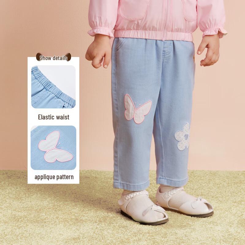 PawinPaw Baby Girl's Cartoon Bear Loose Fit Denim Carrot Jeans