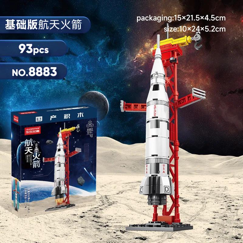 Mini letecké pilotované raketové modely stavebních bloků vesmírné letecké stanice cihly městské stavební hračky pro děti