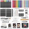 HIFORNY Drawing Sketch 136 Professional Art Metallic Blending Watercolor Coloring in Zipper Case & Set, Pieces, Supplies Graphite, Charcoal, Color,