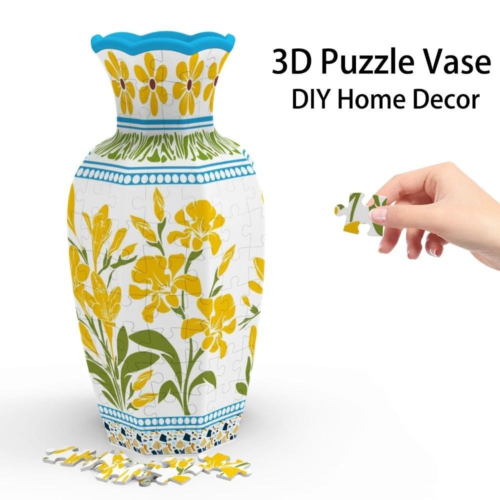 Artistic 3D Puzzle Vase Waterproof Flower Vase Jigsaw Home Decoration Vase  Housewarming Gift