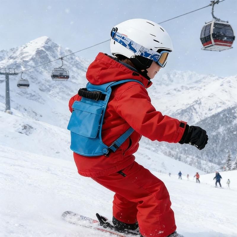 Integrated 15L Backpack Design Ski Training Harness Belt For Kids With Adjustable Straps And Easy Clip System