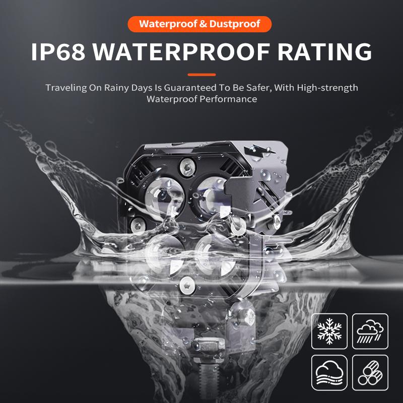 Weiß Gelb Arbeitslicht Zweifarbige LED-Strahler Zusatzlampe 3000K 6000K LED-Fahrlichter für Motorradauto Offroad-LKW