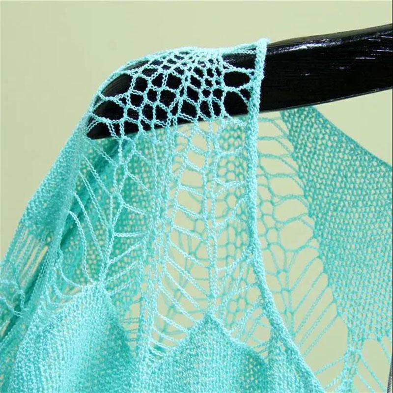 Camisa de Seda de Hielo Top de Protección Solar Hueco de una Pieza con Suéter de Punto Fino Suéter Holgado para Mujer Hueco Ligero y Transpirable
