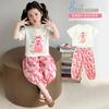 Girl's Summer Cute Cat Set 2026 New Girl Baby Korean Edition Elegant Pure Cotton Loose T-shirt Two Piece Set