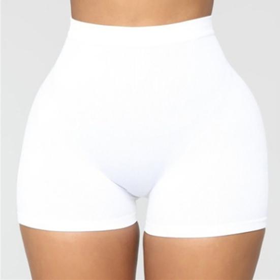 Pantalones Cortos de Yoga Ajustados Alta Elasticidad Color Sólido Por Encima de la Rodilla Suaves Anti-exposición Levanta Glúteos Cintura Alta Talla Grande Pantalones Base Ropa para Mujer