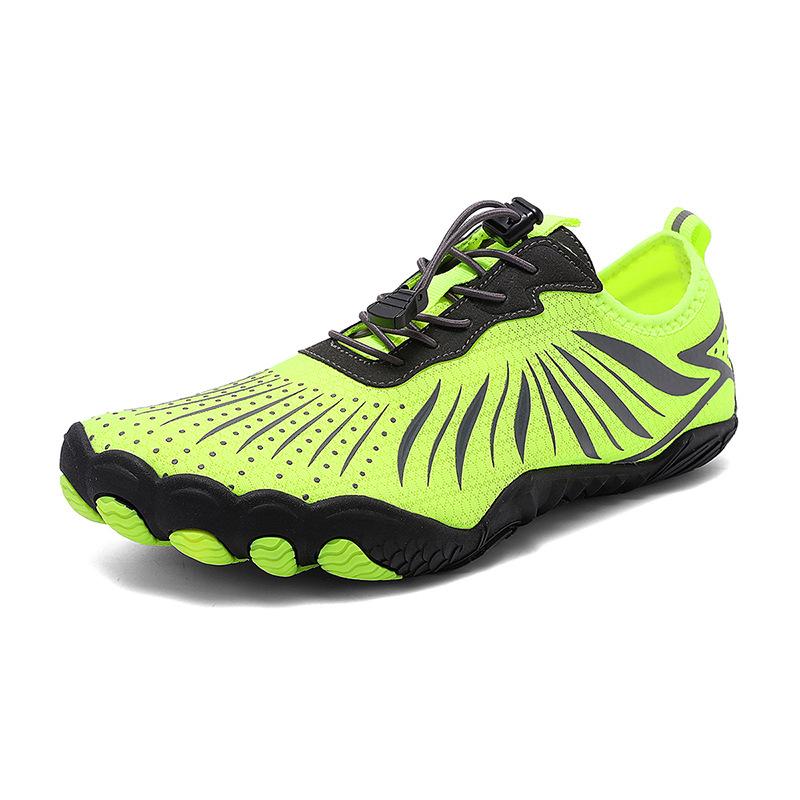 Fluorescent Green Running Shoes Men's Outdoor Hiking Creek Shoes Quick-drying Breathable Five-finger Shoes Low-top Fashionable Versatile Sports Shoes