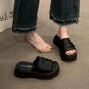 New Thick-soled High-heeled Women's Shoes for Summer Outerwear One-word Flip-flops