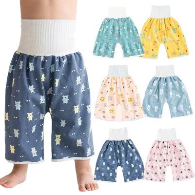 Gonna per pannolini impermeabile per bambini per l'addestramento al vasino, comodi pantaloncini per pannolini per bambini e bambine, biancheria da letto per dormire