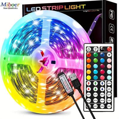 5050 RGB LED Strip Set - 7 Colors, 44-Key Infrared, 5V Low Voltage TV Ambient Light