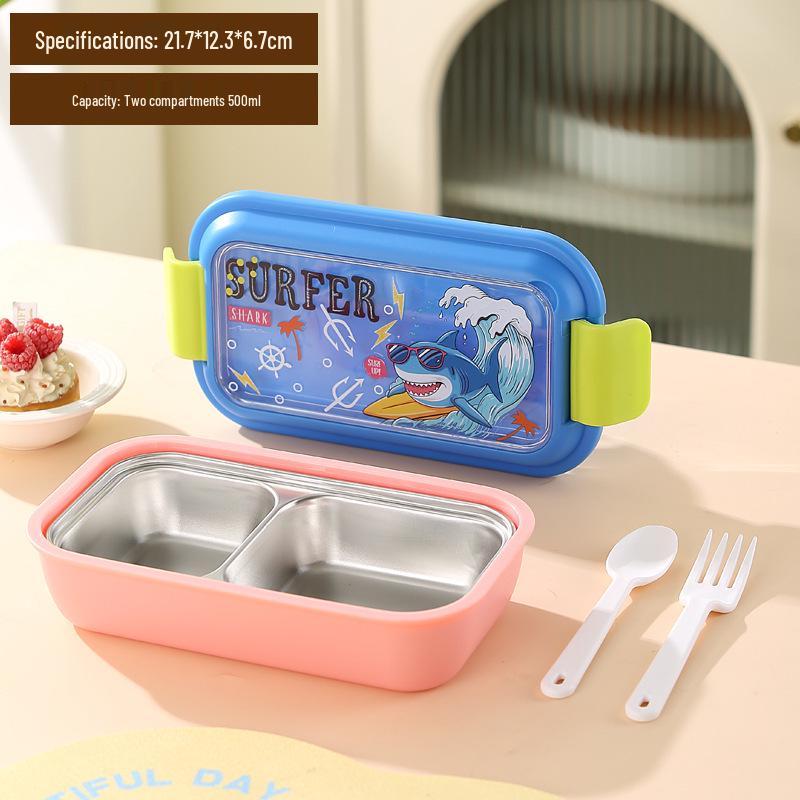 Cute Cartoon Compartment Lunch Box for Kids - Bento, Fruit, and Meal Container