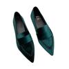 2025 Korean Style Pointed Toe Square Heel Slip-on Women's Fashion Flats