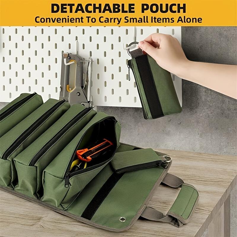 Tool bag, roll up, heavy duty tool organizer for men and women, portable tool organizer mini portable bag for electricians and mechanics.