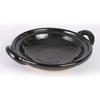 Haseen Ceramic Plate, Black, Small, 25cm, Clay Pot, Suitable for Direct Flame, Dry Heating, Microwave, and Oven Use, Iga Ware, Made In Japan, AIC-38