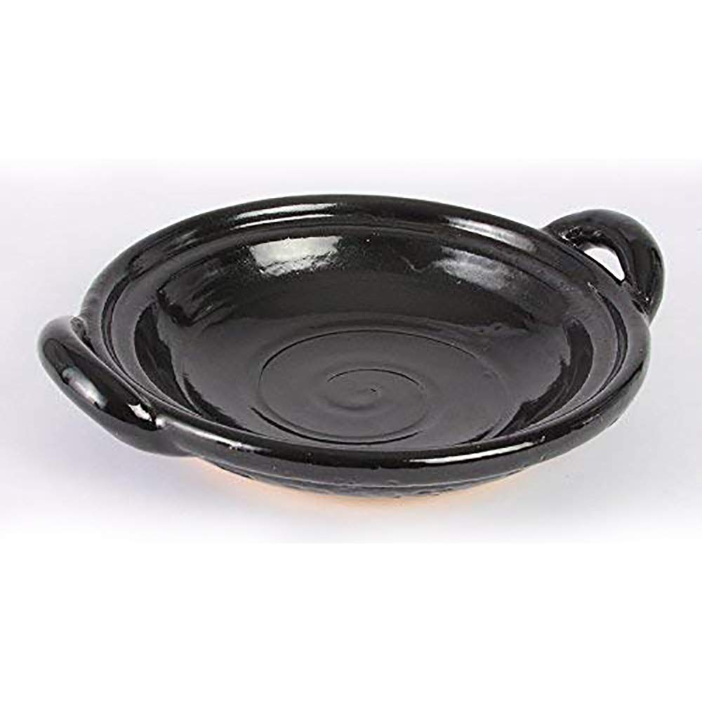 Haseen Ceramic Plate, Black, Small, 25cm, Clay Pot, Suitable for Direct Flame, Dry Heating, Microwave, and Oven Use, Iga Ware, Made In Japan, AIC-38