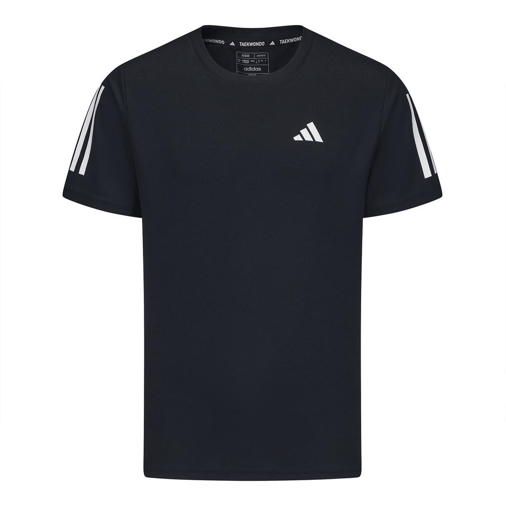 Adidas Classic Three Stripes Breathable Casual Fashion Trendy Round Neck Quick-Dry Short Sleeve T-Shirt Men Tops Black BXWTTS01-BW