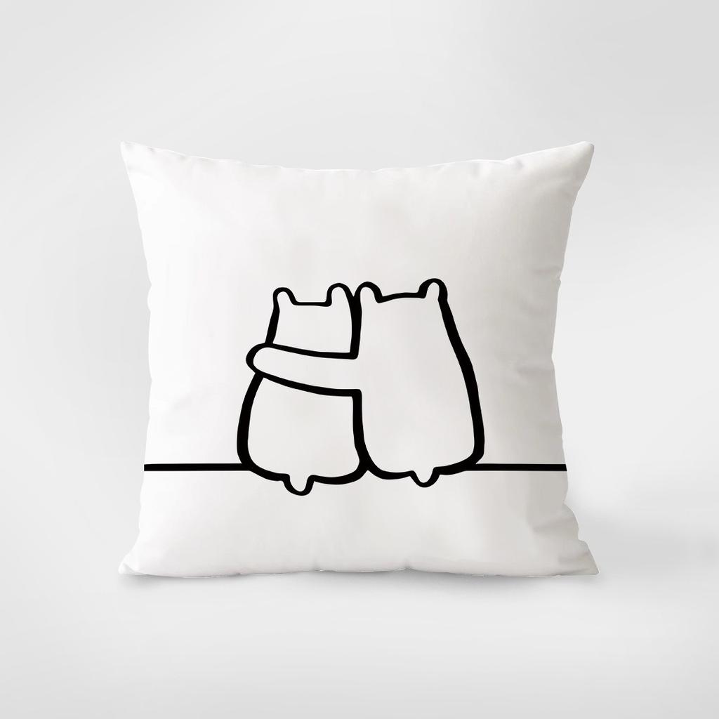 Black and White Animal Lines Pillowcase Interior Decoration Office Living Room Home Pillowcase