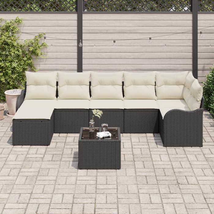 VidaXL Ensemble de canapés de jardin 7 pièces en poly rotin marron 3354466