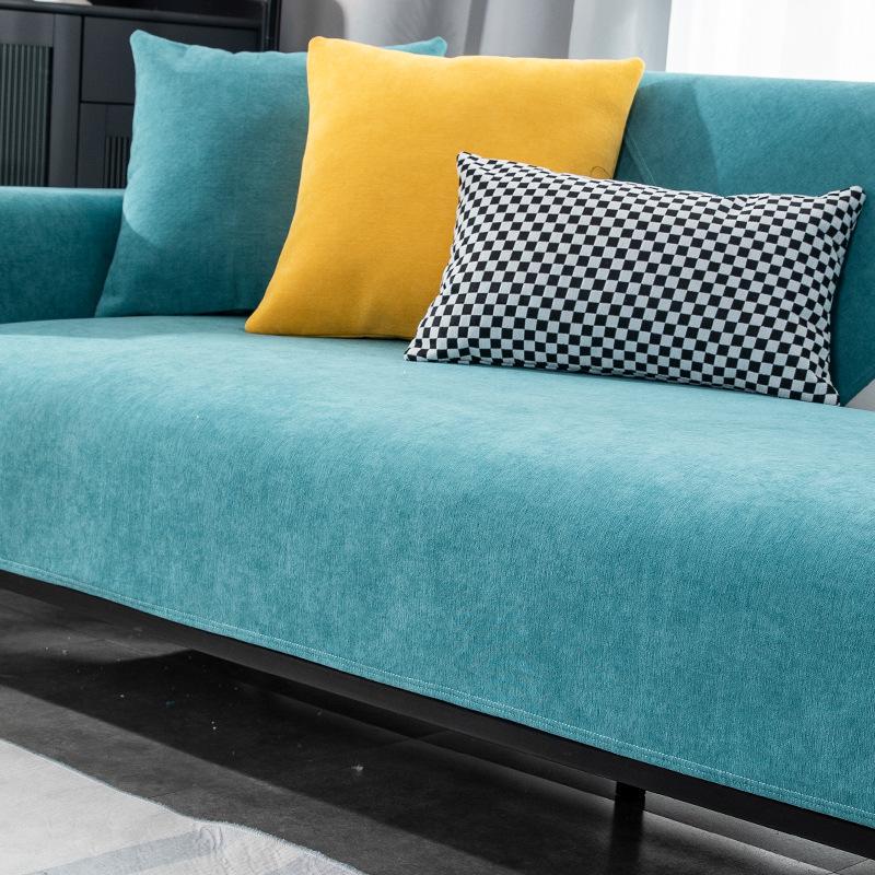 

Прямые продажи с фабрики Однотонный чехол на подушку дивана из шенилла Универсальный для всех сезонов Простой Современный Модный Нескользящий Поддержка Модификации 70*70cm