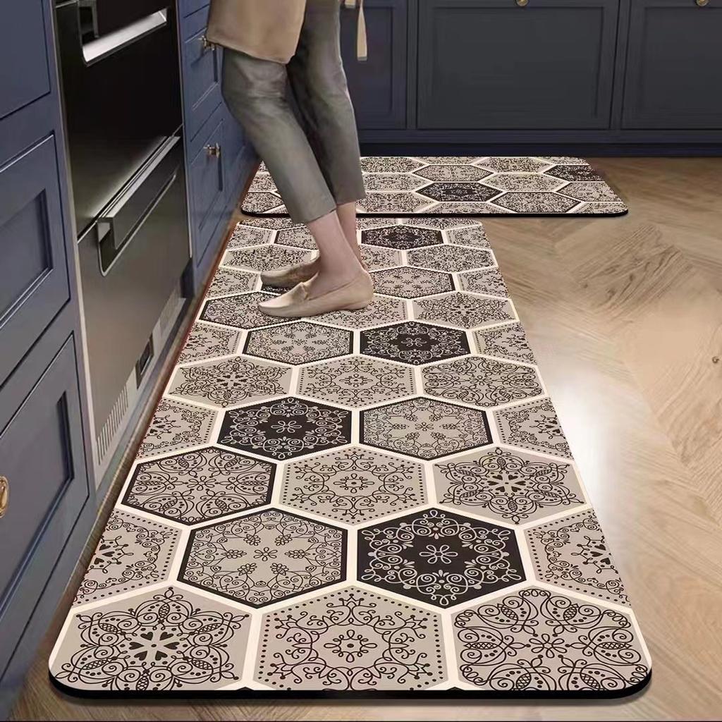 American Retro Kitchen Mat, Soft and Non-slip Entrance Door Mat, Corridor and Laundry Room Carpet, Home Decoration