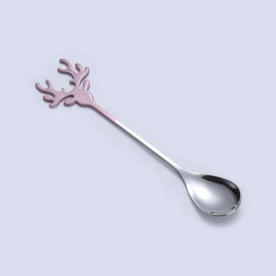 Yousheng Deer Head Shape Stirring Spoon Multifunction Safe 304 Stainless Steel Spoon for Home