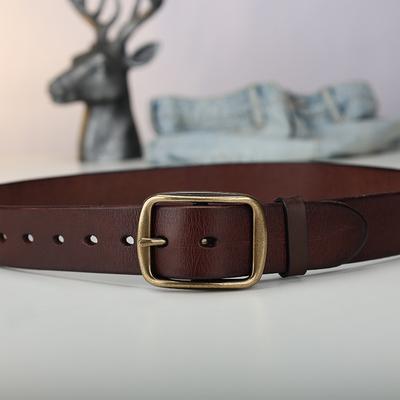 Belt Cowhide Fashion Jeans Decorative Men'S And Women'S Belts Leather Wind Brown Korean Simple Belt