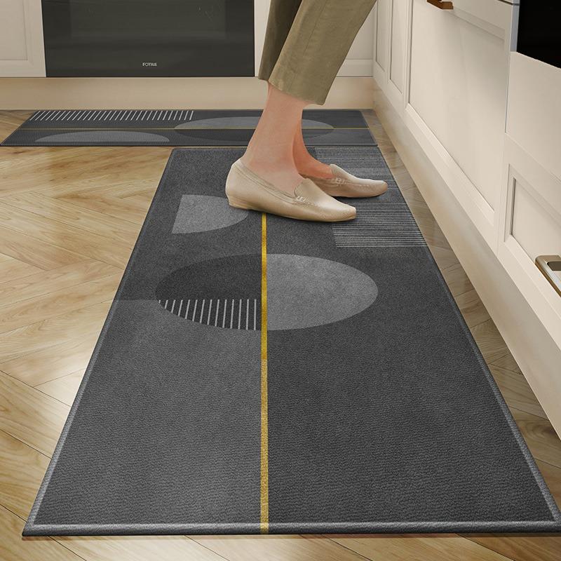Kitchen Floor Mat Runner Rug Gray Carpet Tpr Anti-foot Mats Antifouling Corridor Long Carpets Home Decoration Rugs 