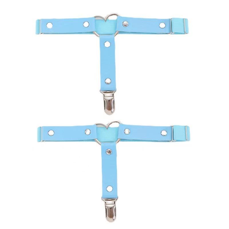 Damen Gothic Punk Strumpfgürtel Herz PU Leder Elastische Strumpfhalter Bein Für Frauen Ring Kleidung Zubehör Bein Hosenträger Sexy Strumpfbänder