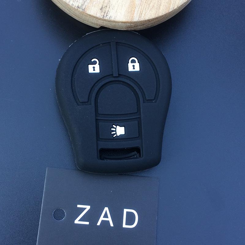 ZAD 3button Silicone car Key Case Cover set For Nissan March Tiida Altima Armada Cube Juke Maxima Pathfinder Rogue Sentra Versa