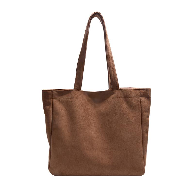 Large capacity suede tote bag women's 2025 new autumn and winter leisure shoulder bag shopping bag commuter armpit bag
