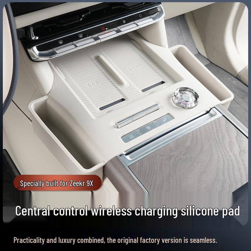 Silicone Cup Holder Protective Pad with Wireless Charge for Zeekr 9X