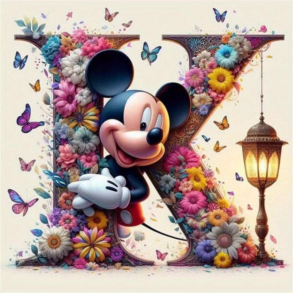 Disney Myszka Miki Malowanie Diamentami Litera Kreskówka Mozaika Diamentowa Kamienie Strass Obrazy Minnie Haft Kwiat Dekoracja Ścienna