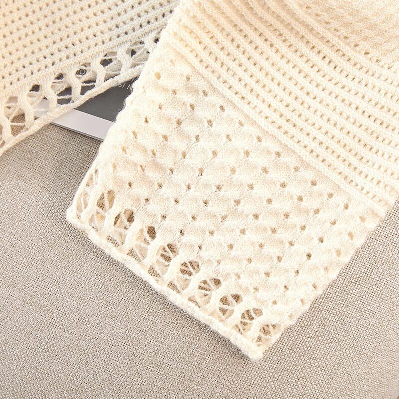 Women's French Elegant Hollow Knit Long Sleeve Top