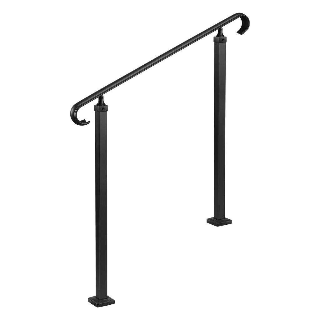 Handrails for Outdoor Steps, 2-3 Step Adjustable Height, Carbon Steel Transitional Handrail with Installation Kit, Exterior Hand Railing for Steps,