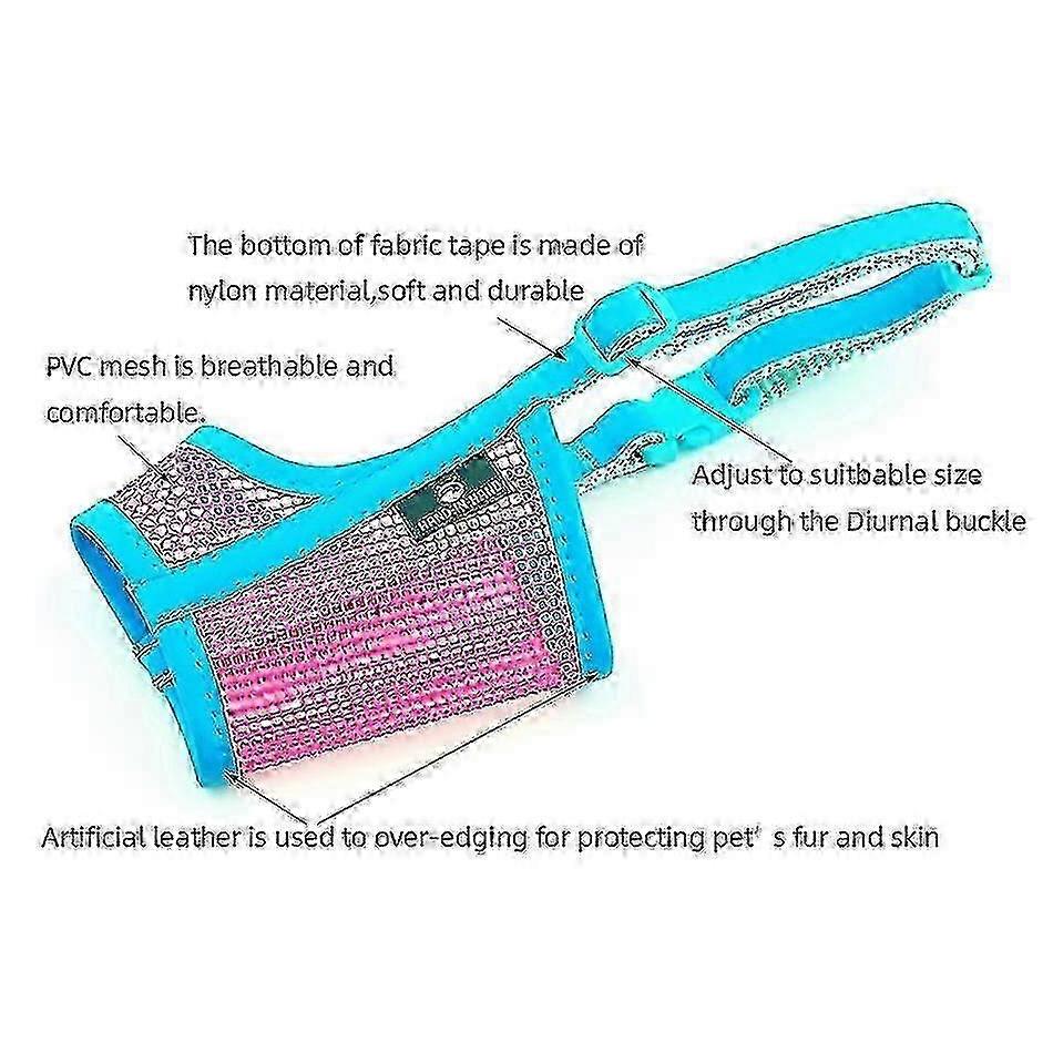 2025 Adjable Nylon Mesh Muzzle For S Medium Lar Dogs Biting Chewing And Lic-ribn XL Pink Dog Muzzle