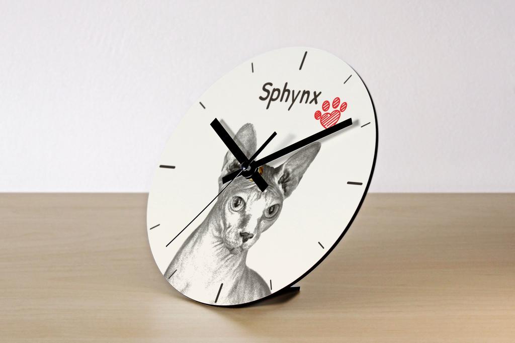 Sphynx – Wall clock with a cat, shelf clock with a print | Art-Dog