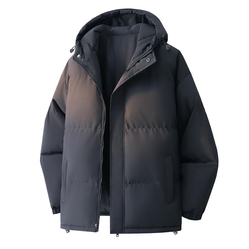 Herren Winter Dicke Baumwolljacke mit Kapuze, Mehrfarbige Brotjacke