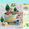 Adorable Cartoon Race Car Cake Decoration Set Perfect For Children's Birthday Celebrations