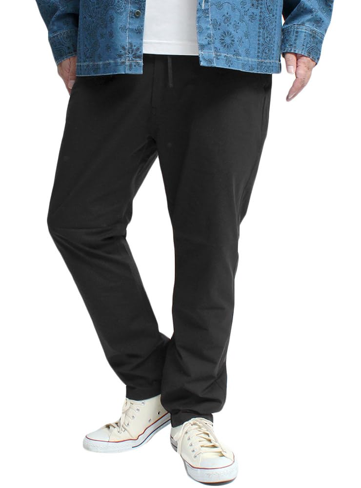 

One Colors Men s Plus Size Dry Stretch Slacks with Elastic Waist, Relaxed Easy Pants, Size 2L, Black (49)