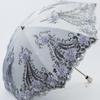 Lace Embroidery Sun & Rain Dual-Use UV Protection Folding Parasol Umbrella