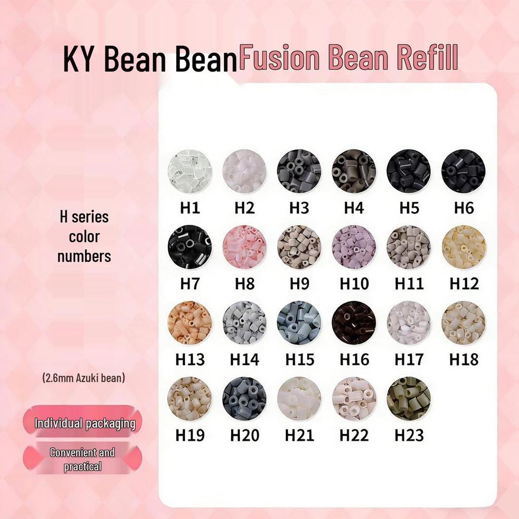 KYDD Fuse Beads Refill Pack - 250g, 2.6mm Beads, 221 Mixed Colors, MARD Color System, Sand Yellow Included